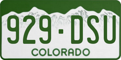 CO license plate 929DSU