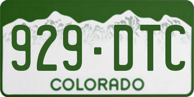 CO license plate 929DTC