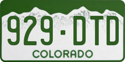 CO license plate 929DTD