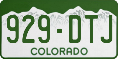 CO license plate 929DTJ