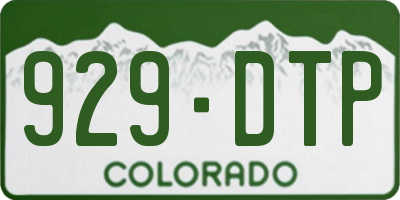 CO license plate 929DTP