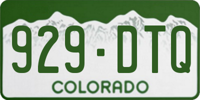 CO license plate 929DTQ