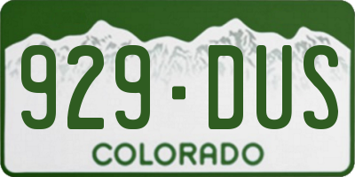 CO license plate 929DUS