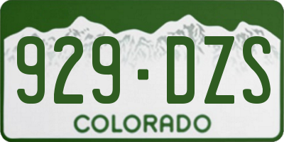 CO license plate 929DZS