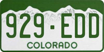 CO license plate 929EDD