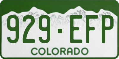 CO license plate 929EFP