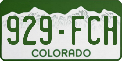 CO license plate 929FCH