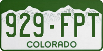 CO license plate 929FPT