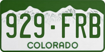 CO license plate 929FRB