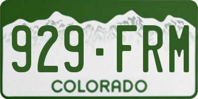 CO license plate 929FRM