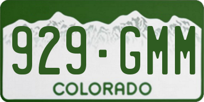 CO license plate 929GMM