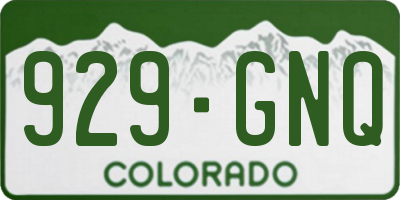 CO license plate 929GNQ