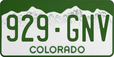 CO license plate 929GNV