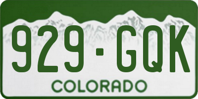 CO license plate 929GQK