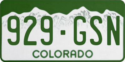 CO license plate 929GSN