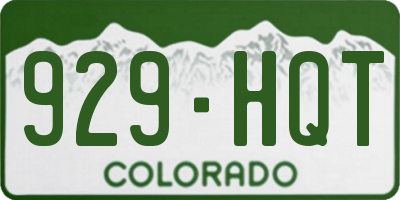 CO license plate 929HQT