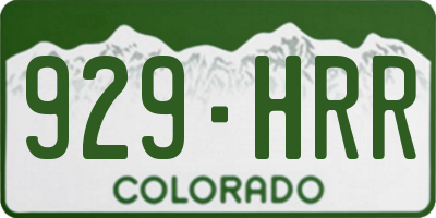 CO license plate 929HRR
