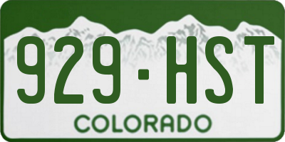CO license plate 929HST