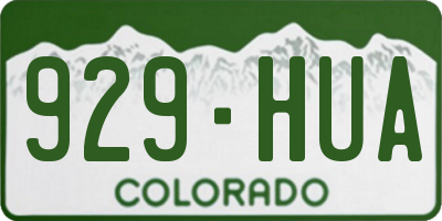 CO license plate 929HUA