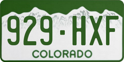 CO license plate 929HXF