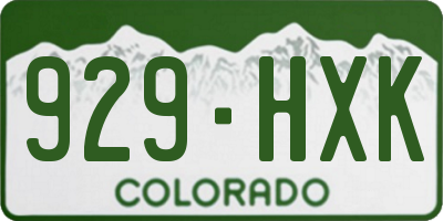 CO license plate 929HXK