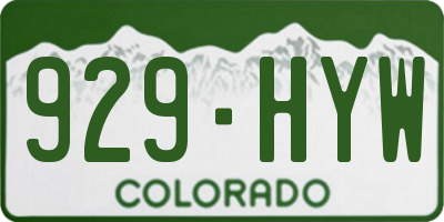 CO license plate 929HYW