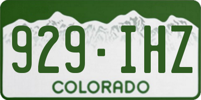 CO license plate 929IHZ