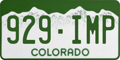 CO license plate 929IMP