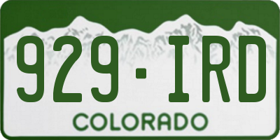 CO license plate 929IRD
