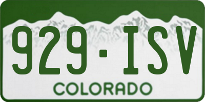 CO license plate 929ISV