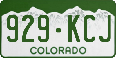CO license plate 929KCJ
