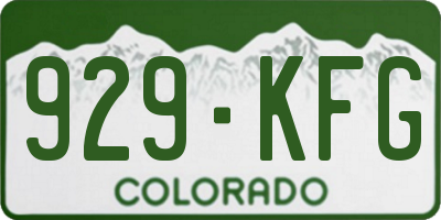 CO license plate 929KFG