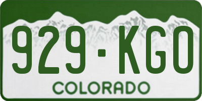 CO license plate 929KGO