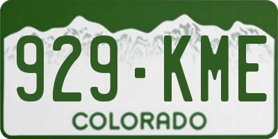 CO license plate 929KME