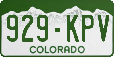 CO license plate 929KPV