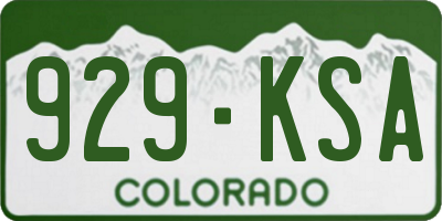 CO license plate 929KSA