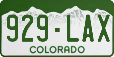 CO license plate 929LAX