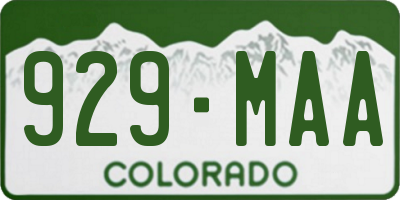 CO license plate 929MAA