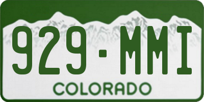 CO license plate 929MMI