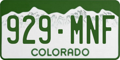 CO license plate 929MNF