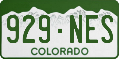 CO license plate 929NES