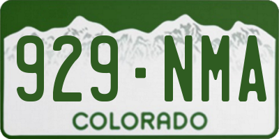 CO license plate 929NMA