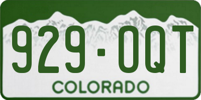 CO license plate 929OQT