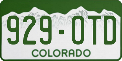 CO license plate 929OTD