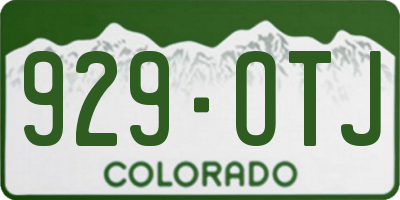 CO license plate 929OTJ