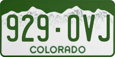 CO license plate 929OVJ