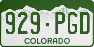 CO license plate 929PGD