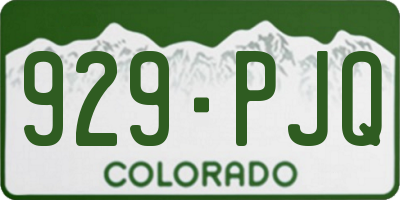 CO license plate 929PJQ