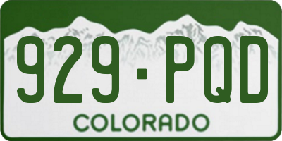CO license plate 929PQD