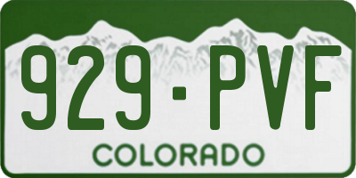 CO license plate 929PVF